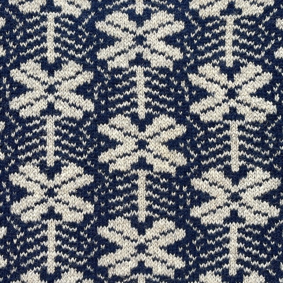 Vintage 80s Eddie Bauer Flower Pattern Knit Crewneck Wool Sweater - Picture 2 of 7